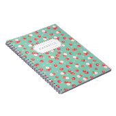 Koraal en Aqua Chic  Afdrukmonogram Notitieboek (Rechterzijde)