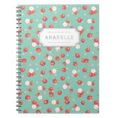 Koraal en Aqua Chic  Afdrukmonogram Notitieboek (Voorkant)