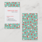 Koraal en Aqua Chic Bloemenprint Visitekaartje (Voorkant / Achterkant)