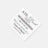 Koraal en Aqua Hearts, Scrolls Wedding Napkins Servet (Hoek)