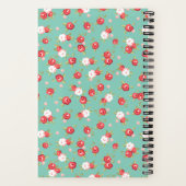 Koraal en Aqua sierlijke bloemenprint Notitieboek (Achterkant)