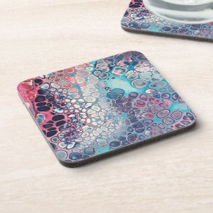 Koraal en asqua Acrylkleurig Abstract Bier Onderzetter