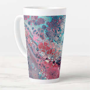 Koraal en asqua Acrylkleurig Abstract Latte Mok