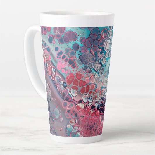 Koraal en asqua Acrylkleurig Abstract Latte Mok (Linkerhoek)