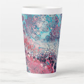Koraal en asqua Acrylkleurig Abstract Latte Mok (Voorkant)