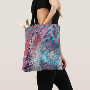 Koraal en asqua Acrylkleurig Abstract Tote Bag
