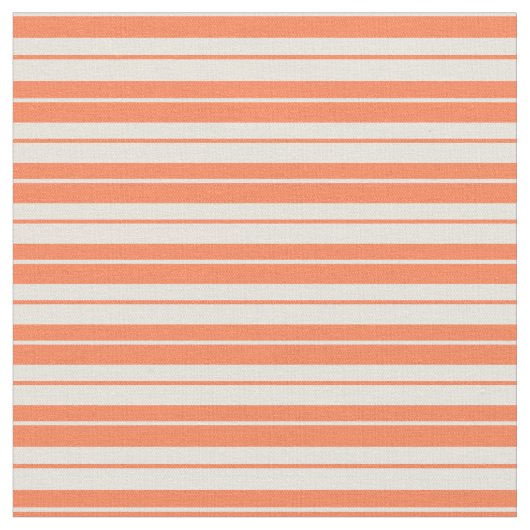 Koraal en beige gekleurd in striped/Lined Pattern Stof (Close Up)