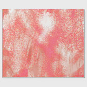 Koraal en beige splatter cadeaupapier (Vlak)