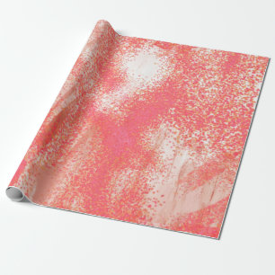 Koraal en beige splatter cadeaupapier