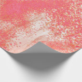 Koraal en beige splatter cadeaupapier (Hoek)