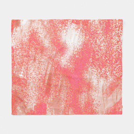 Koraal en beige splatter fleece deken (Voorkant (Horizontaal))