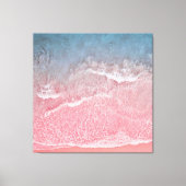 Koraal en blauw strand canvas afdruk (Voorkant)