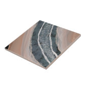 Koraal en Blauwe Gemstone Tegeltje (Zijkant)