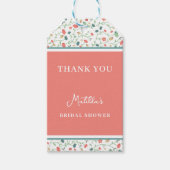 Koraal en Blauwe Wildbloemen VRIJGEZELLENFEEST Cadeaulabel (Voorkant)