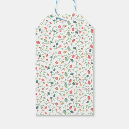 Koraal en Blauwe Wildbloemen VRIJGEZELLENFEEST Cadeaulabel (Achterkant)