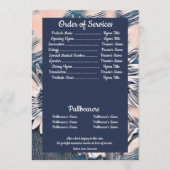 Koraal en Blauwe Zonnebloem Kunst | Foto | Begrafe Programmakaart (Achterkant)