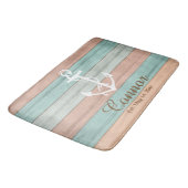 Koraal- en Blauwgroen band Nautische strips Badmat (Gekanteld)