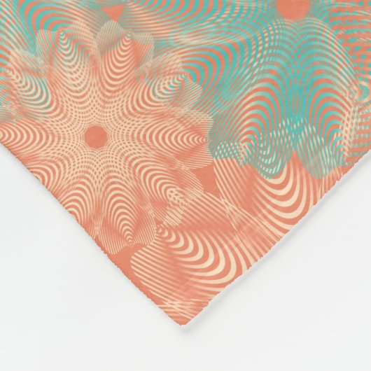 Koraal- en Blauwgroen-Florentijns ontwerp Fleece Deken (Hoek)