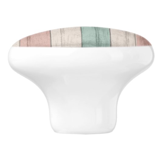 Koraal- en Blauwgroen Nautische band Keramische Knop (Zijkant)