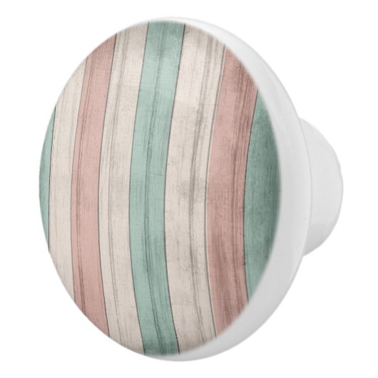 Koraal- en Blauwgroen Nautische band Keramische Knop (Rechts)