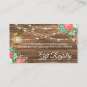 Koraal en Blauwgroen - Rsvp en register - Weddensc Informatiekaartje (Achterkant)