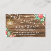 Koraal en Blauwgroen - Rsvp en register - Weddensc Informatiekaartje (Voorkant)