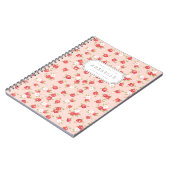 Koraal en Blush Chique  Bloemen Print Monogram Notitieboek (Linkerzijde)