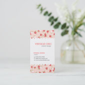 Koraal en Blush Chique  Bloemen Print Visitekaartje (Staand voorkant)