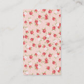 Koraal en Blush Chique  Bloemen Print Visitekaartje (Achterkant)