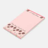 Koraal en Bourgondische bloemen bloeien Post-it® Notes (Schuin)