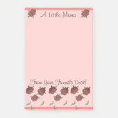 Koraal en Bourgondische bloemen bloeien Post-it® Notes (Voorkant)