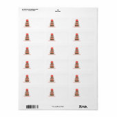 Koraal en Chocolade Bruiloftstaart Etiket (Full Sheet)