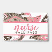 koraal- en chocoladestreken NURSE HALL PASS Badge (Voorzijde)