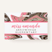 koraal- en chocoladestreken NURSE HALL PASS Badge (Achterkant)