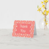 Koraal en Crème Bloemen Dank u kaart (Gele Bloem)