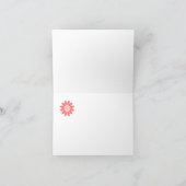 Koraal en Crème Bloemen Dank u kaart (Binnen)