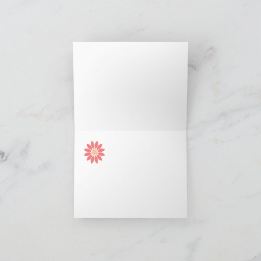 Koraal en Crème Bloemen Dank u kaart (Binnen)