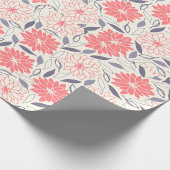 Koraal en Crème Bloemenpatroon  Dahlia Cadeaupapier