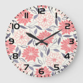 Koraal en Crème Bloemenpatroon  Dahlia Grote Klok (Voorkant)