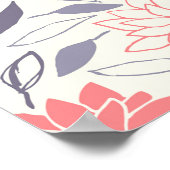 Koraal en Crème Bloemenpatroon Dahlia Poster (Hoek)