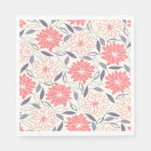 Koraal en Crème Bloemenpatroon  Dahlia Servet (Voorkant)