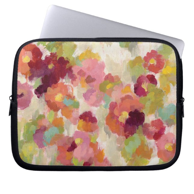 Koraal en Emerald Garden Laptop Sleeve (Voorkant)