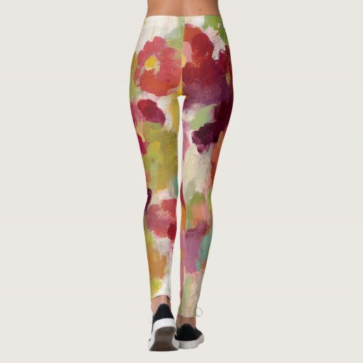 Koraal en Emerald Garden Leggings (Achterkant)