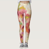 Koraal en Emerald Garden Leggings (Voorkant)
