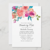 Koraal en Fandango Floral Shower per Mail Kaart (Voorkant)