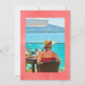 Koraal en Fandango Floral Viering van het leven Kaart (Achterkant)