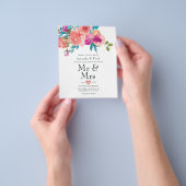 Koraal en Fandango Floral Wedding Flyer (Hand)
