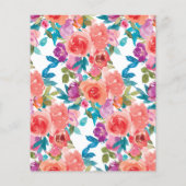 Koraal en Fandango Floral Wedding Flyer (Achterkant)