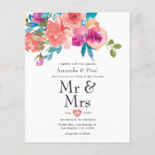 Koraal en Fandango Floral Wedding Flyer (Voorkant)