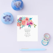 Koraal en Fandango Floral Wedding Flyer (Enkel)